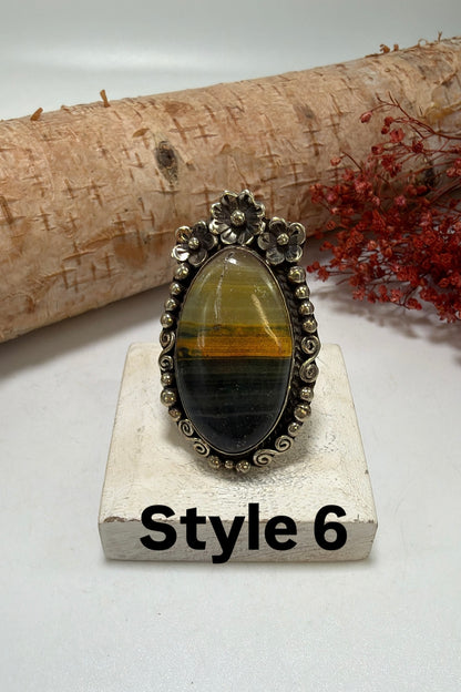BB Jasper & Flowers Ring