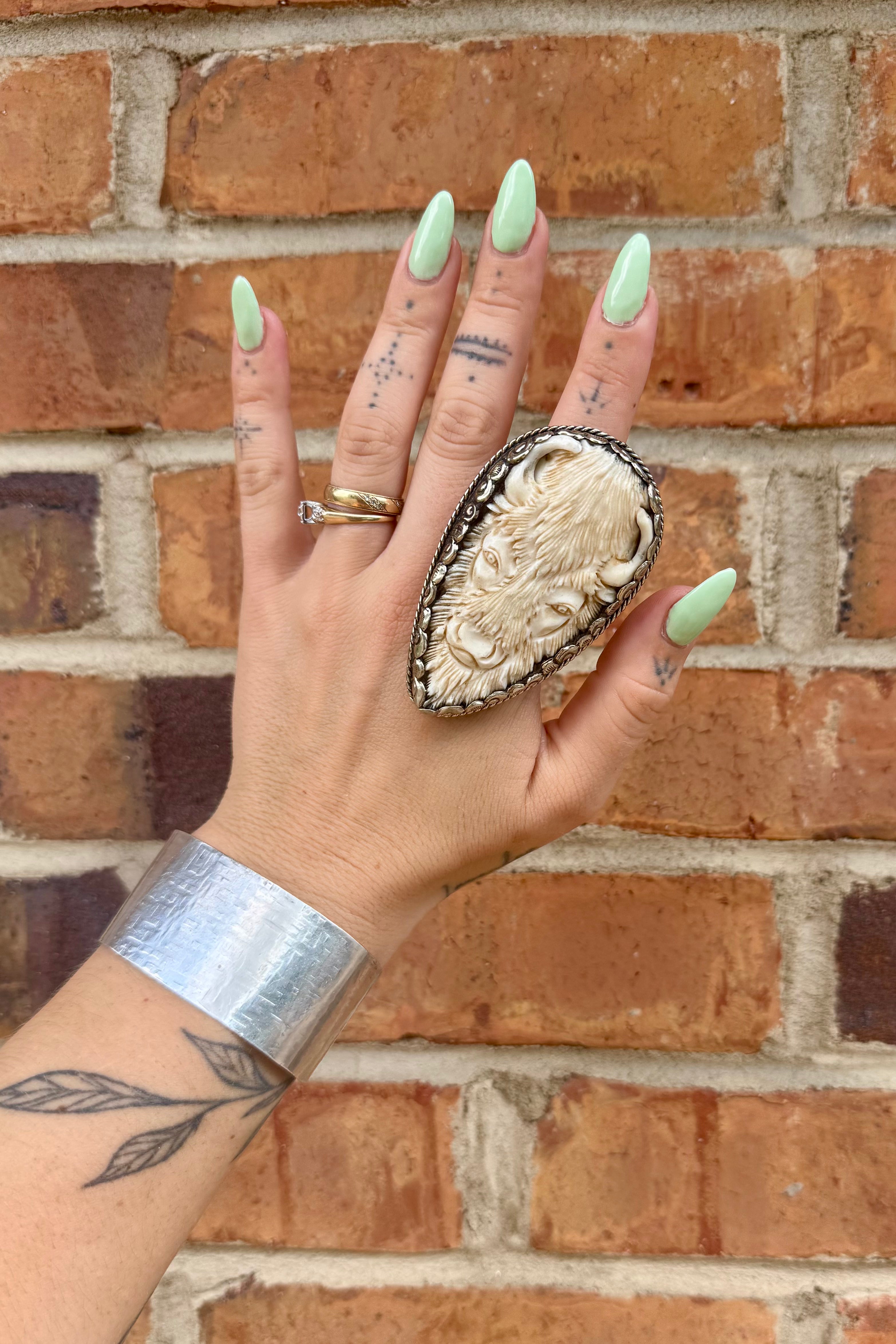 Bison Head Ring