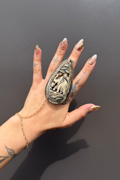 Carved Elephant Ring