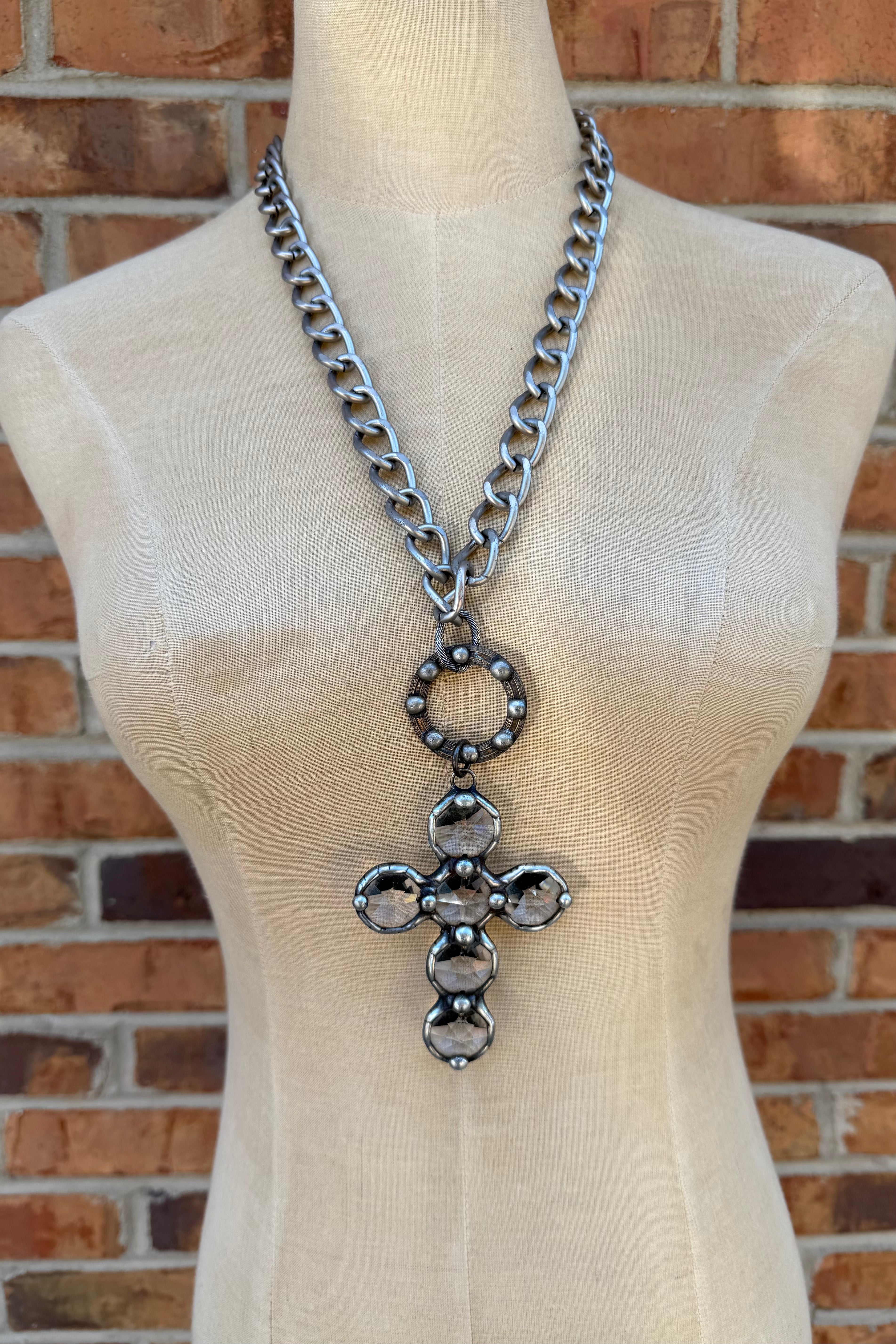 Bubble Cross Necklace