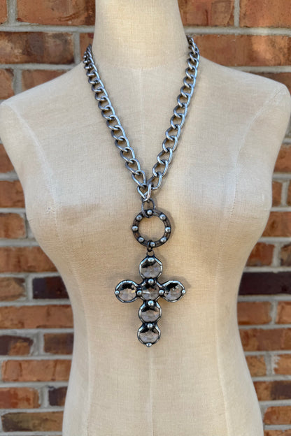 Bubble Cross Necklace