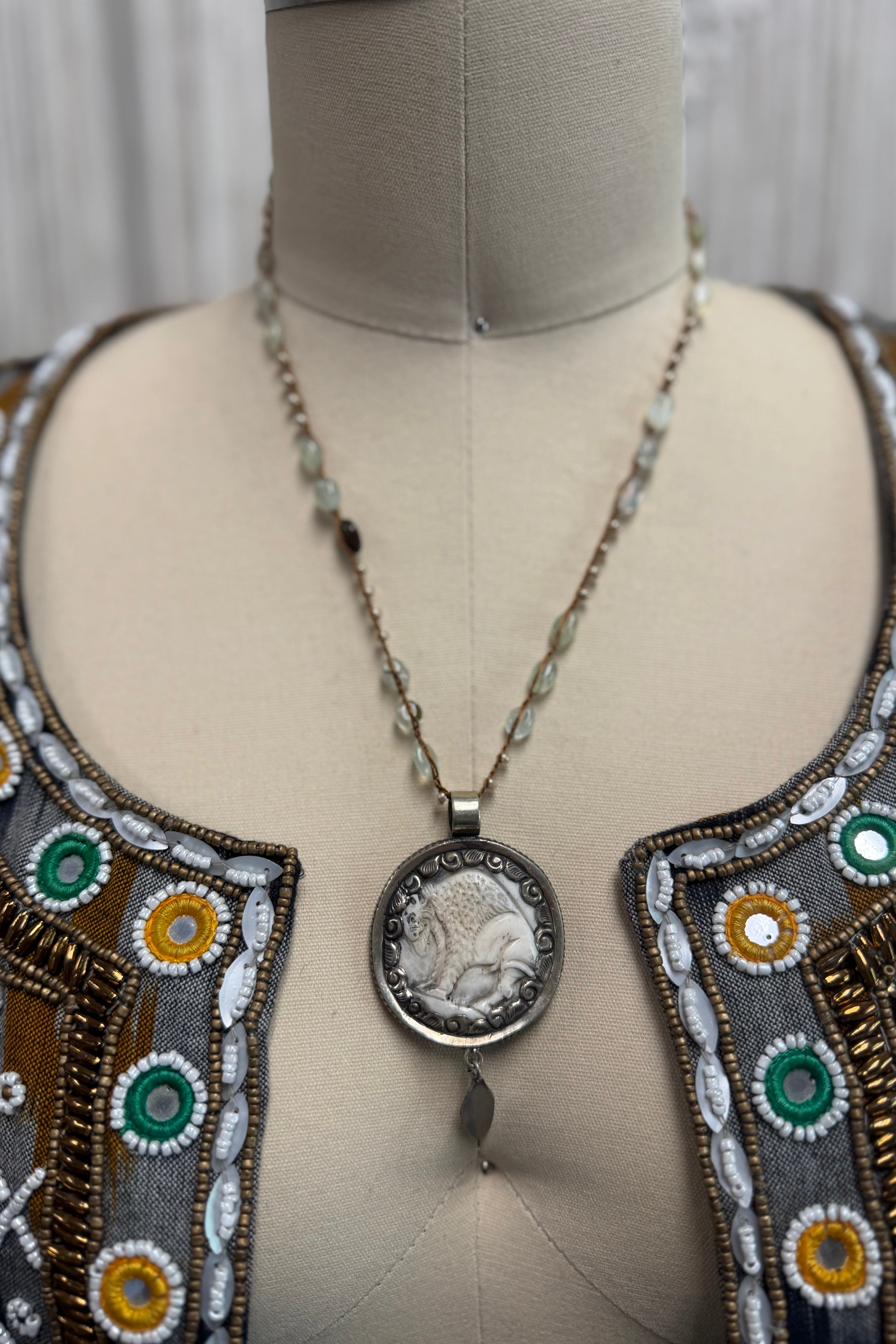 Indian and Bull Necklace