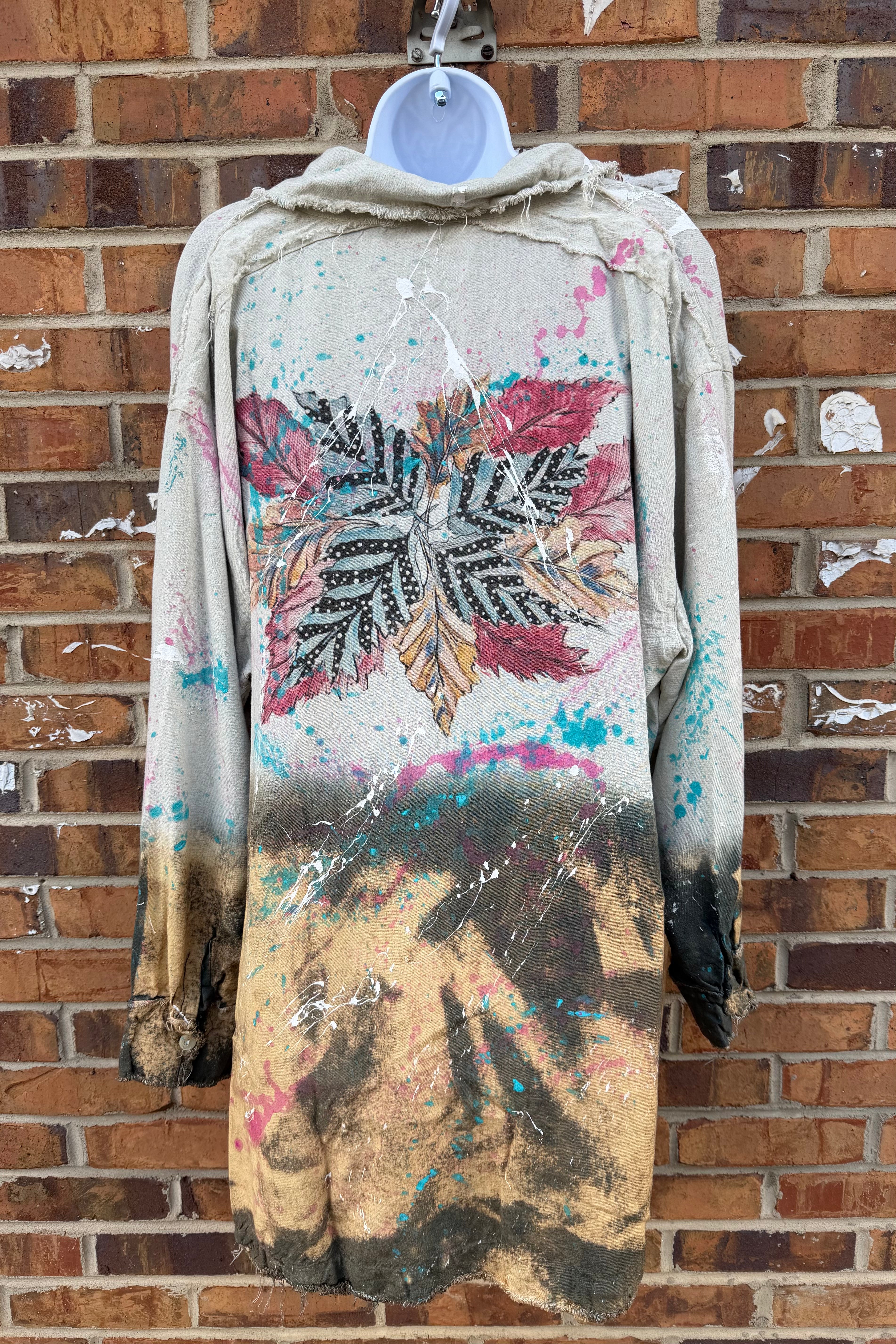 Ombré Paint Splattered Jacket