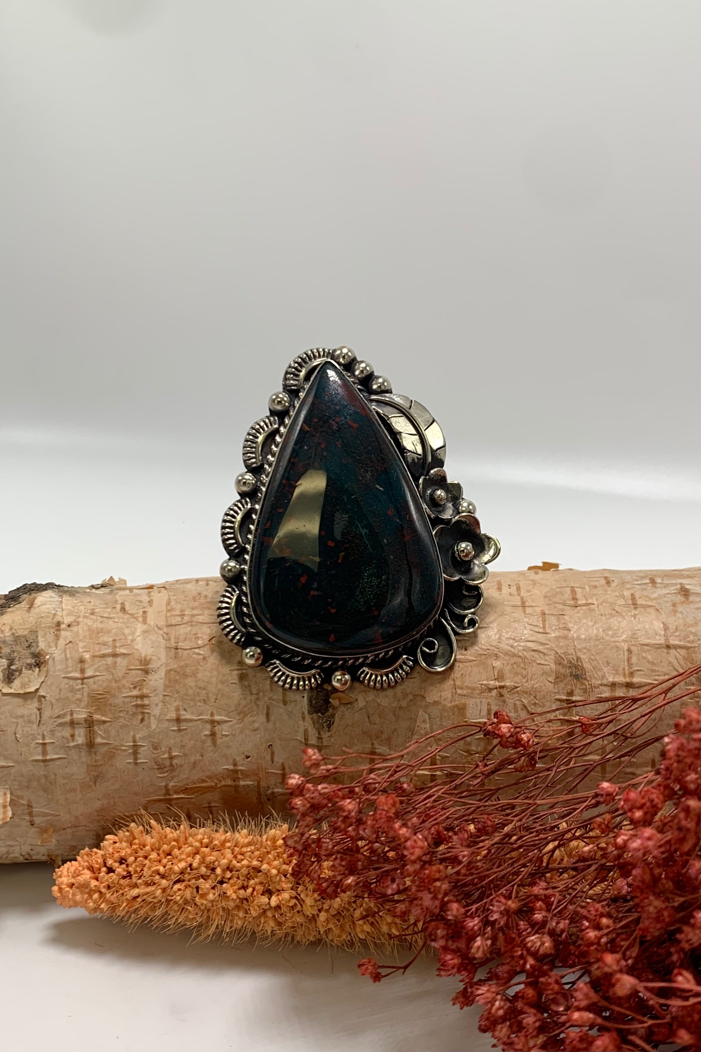 Hello Darkness Bloodstone Ring