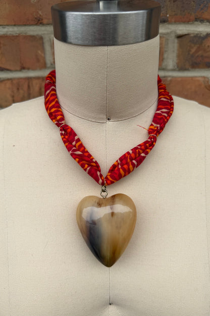 Fabric Heart Necklace