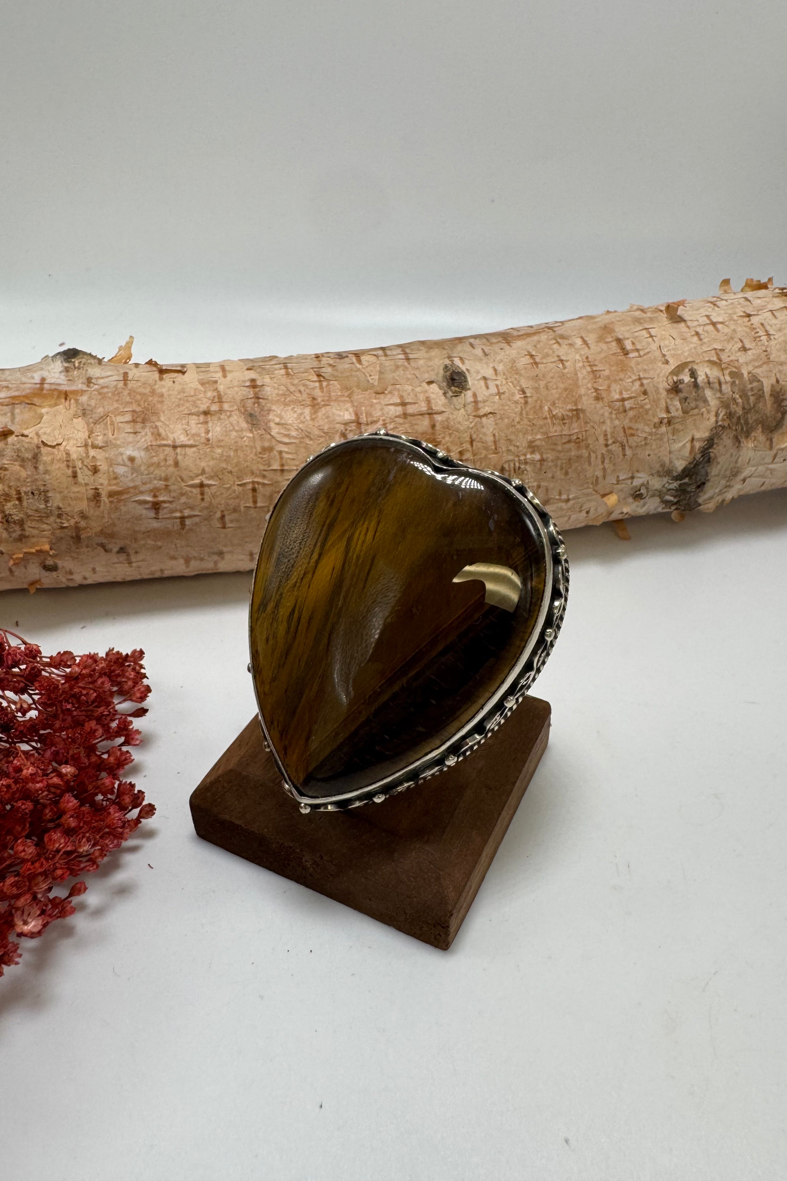 Tigers Eye Heart Ring