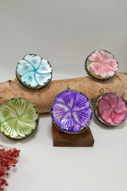 Dreaming in Flowers Resin Shell Ring