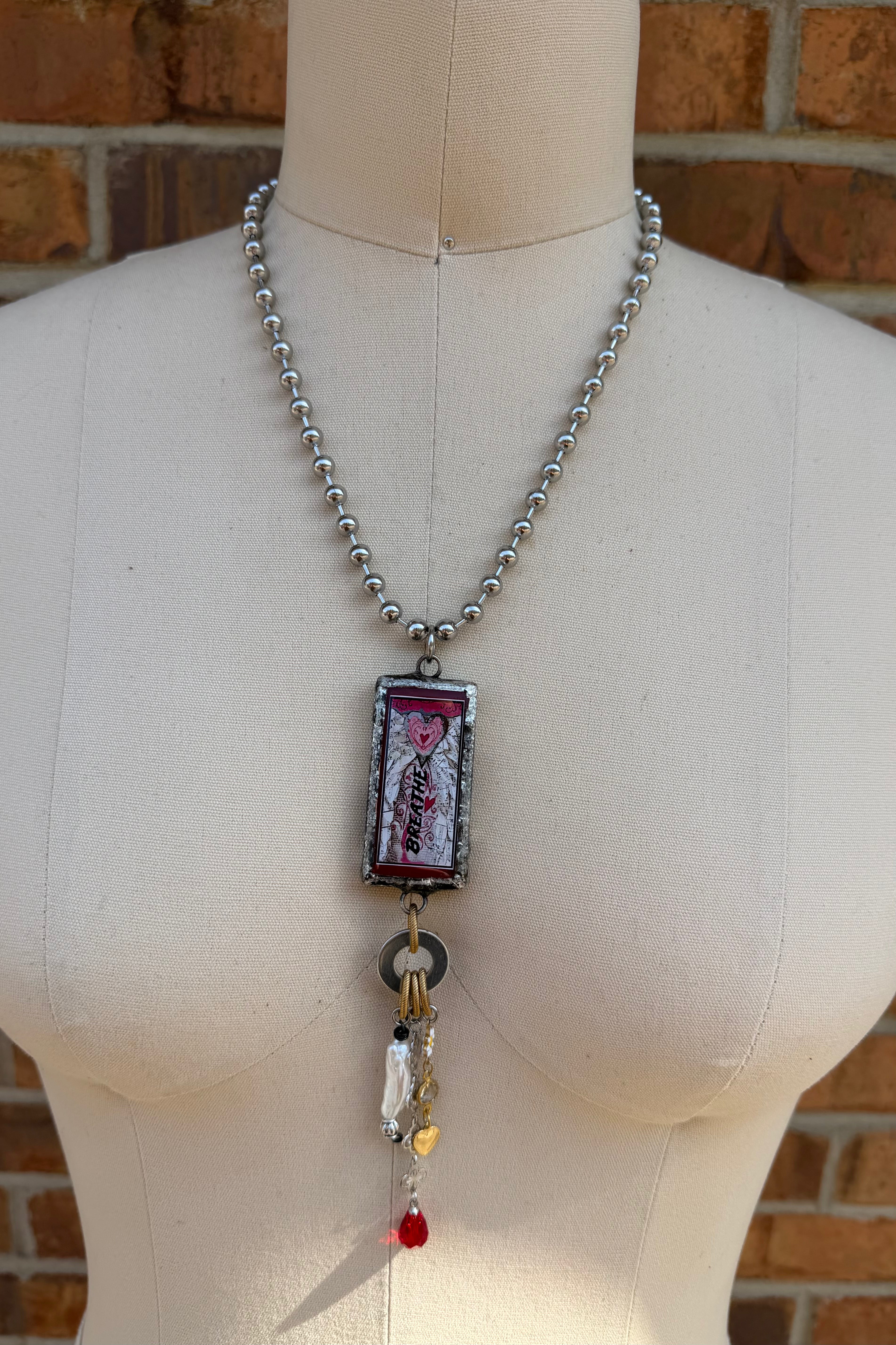 Breathe Necklace  Domino Drop