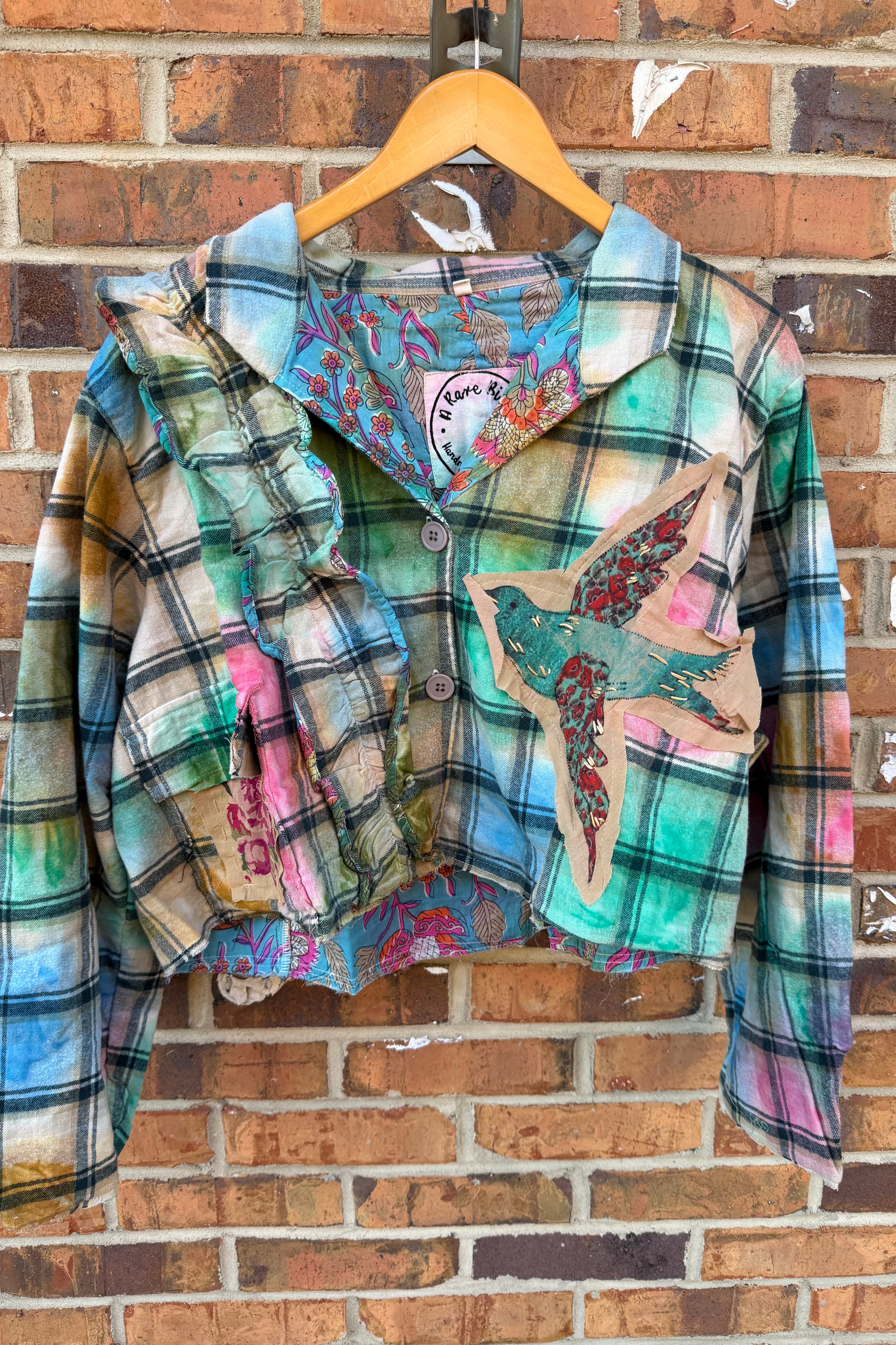 Tie Dye Bliss Cropped Flannel Jacket