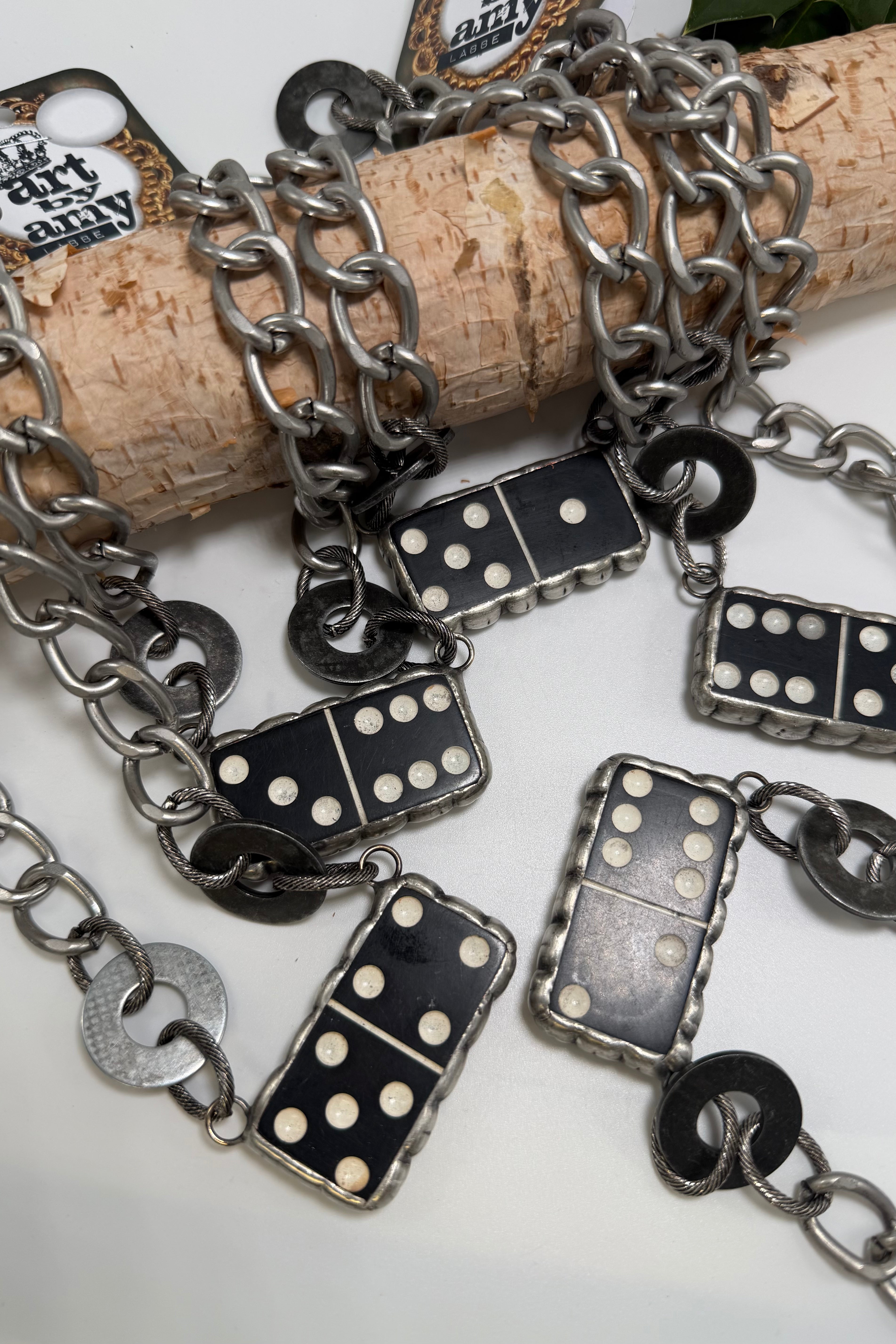 Black Classic Domino Necklace