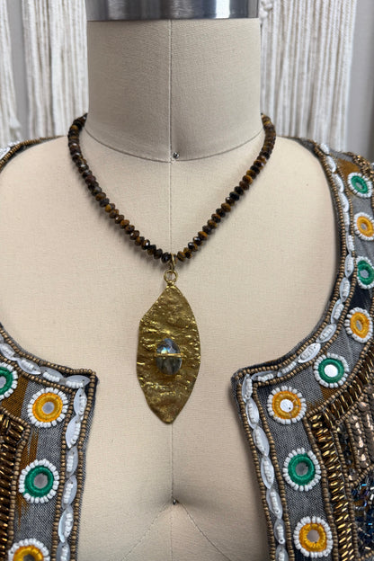 OOAK Hammered Leaf Necklace