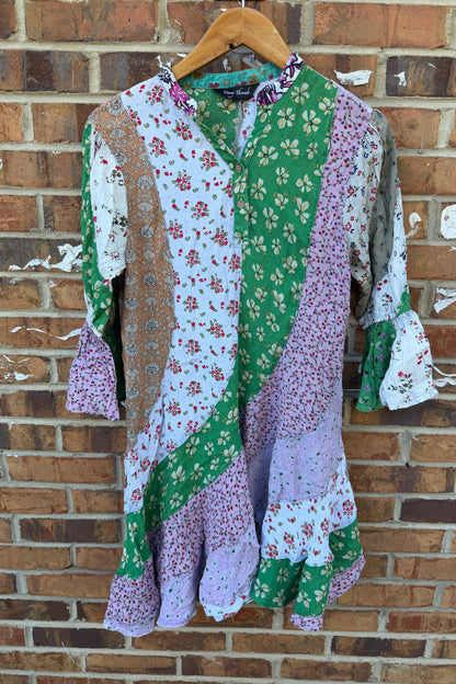 Boho Patchwork Babydoll Dress