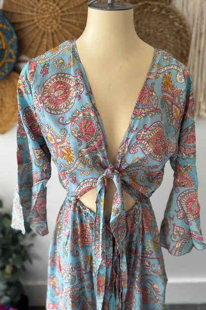 Poly Silk Front Tie Dress 11