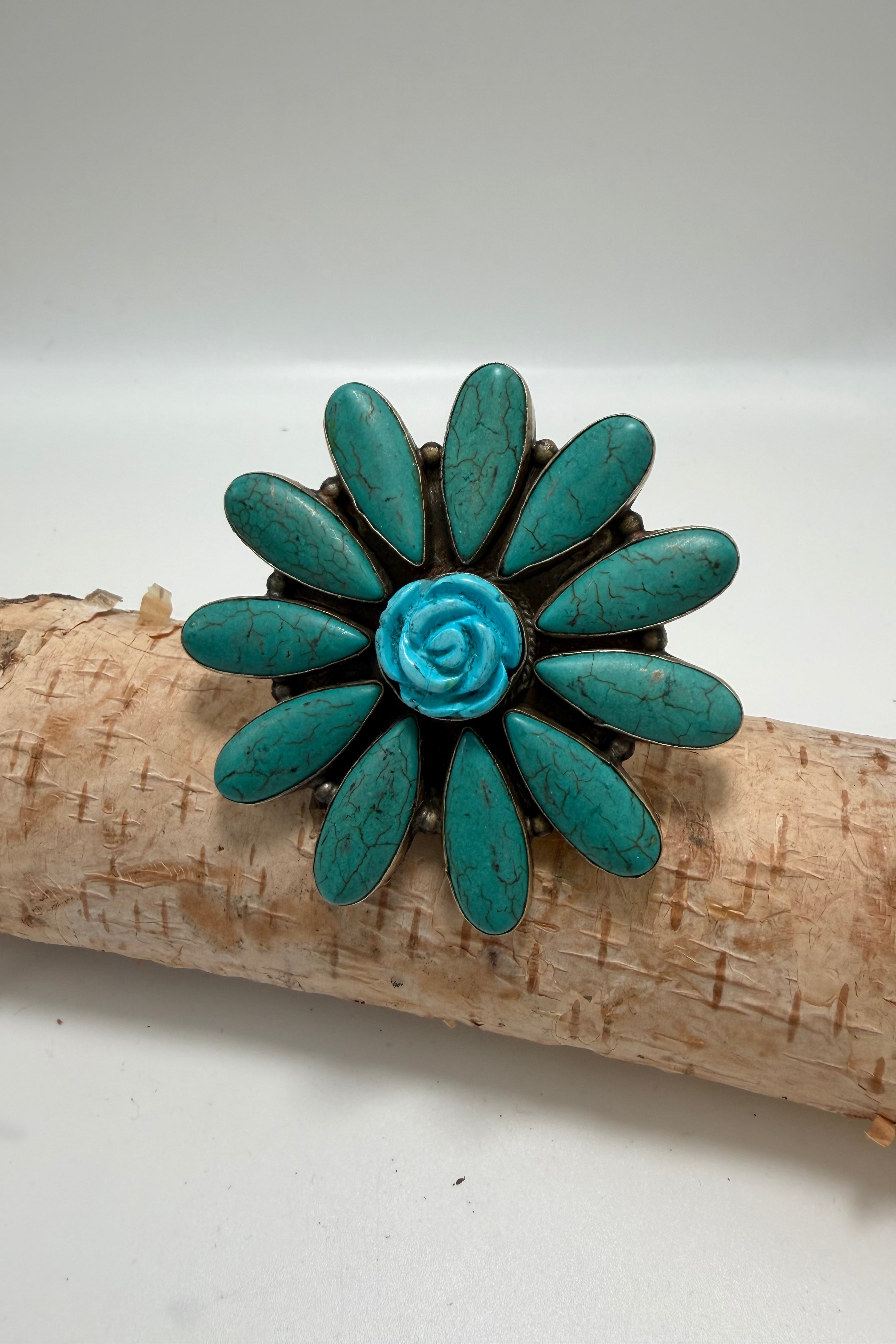 Blue Flower Starburst Ring