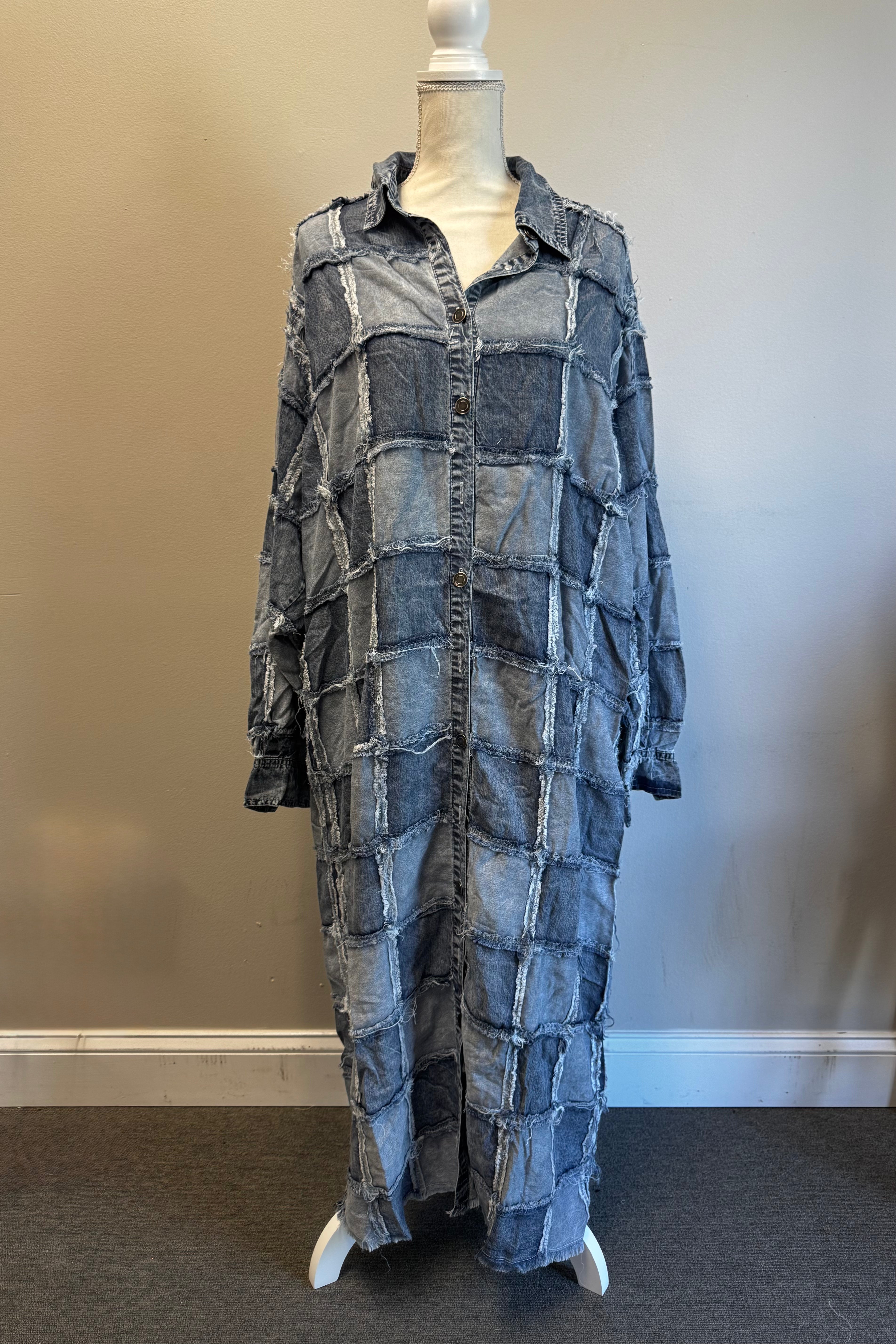 Dreamer Patched Denim Dress/ Duster