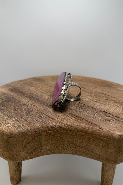 Agate Slab Ring in Pinks
