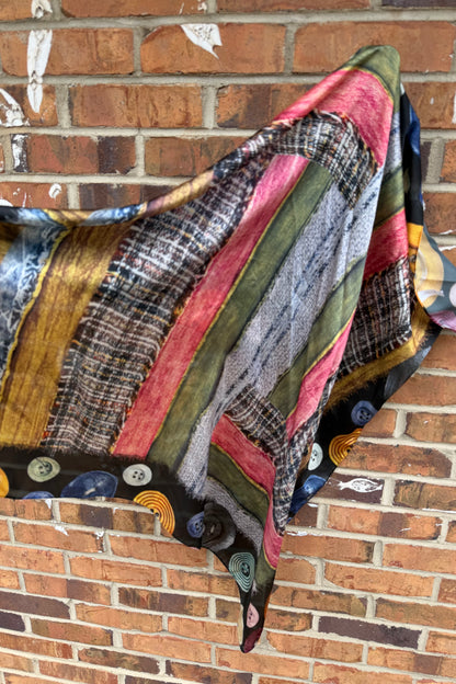 Buttons Silk Scarf
