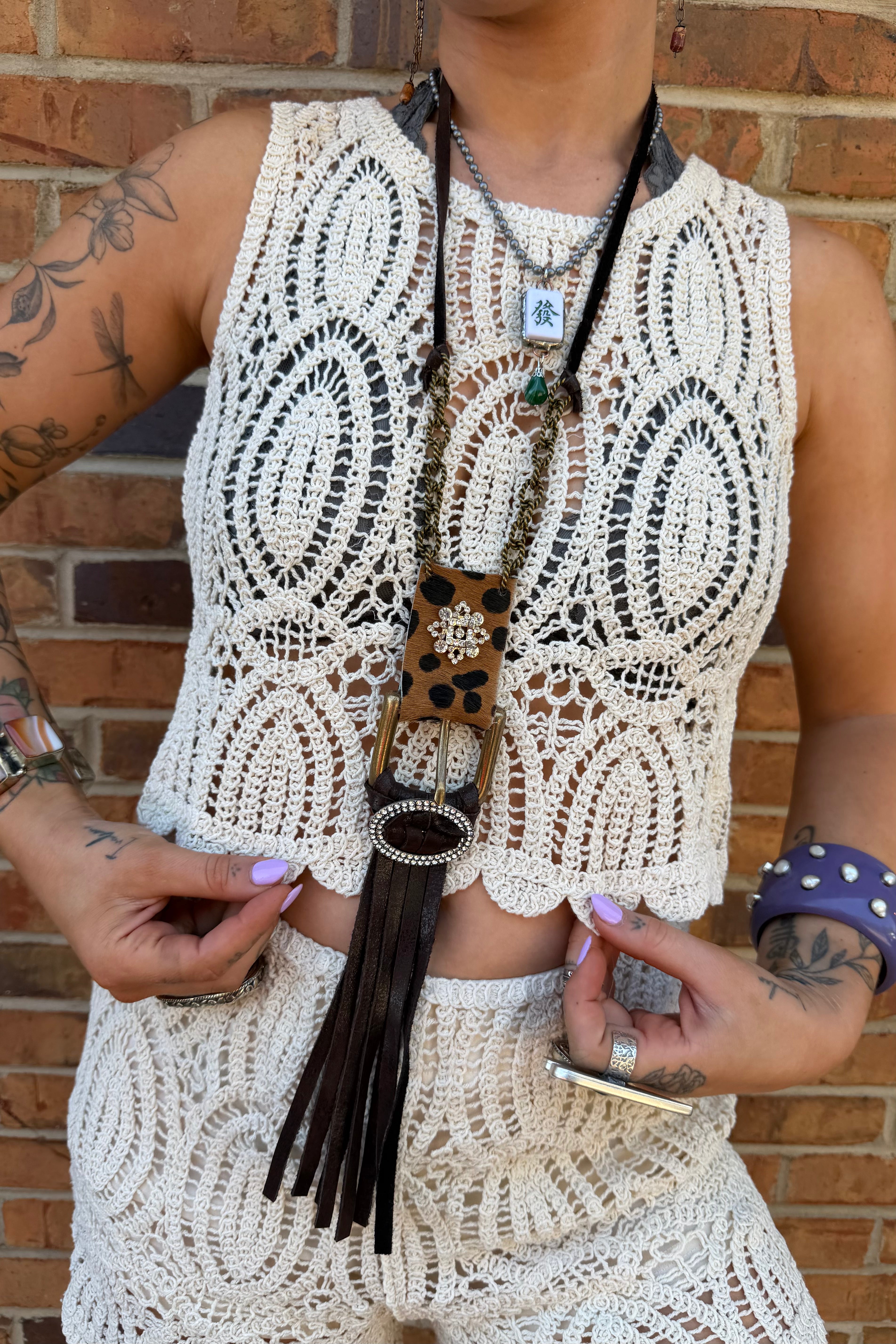 Leopard Buckle It Up Necklace