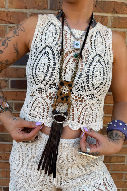 Leopard Buckle It Up Necklace