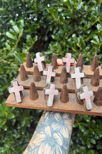 Cross in Pink Quartz