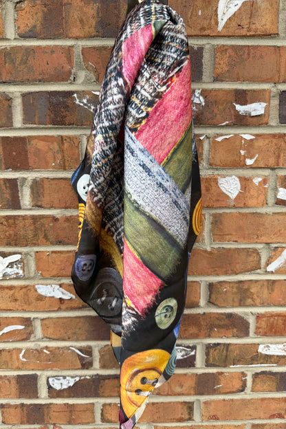 Buttons Silk Scarf