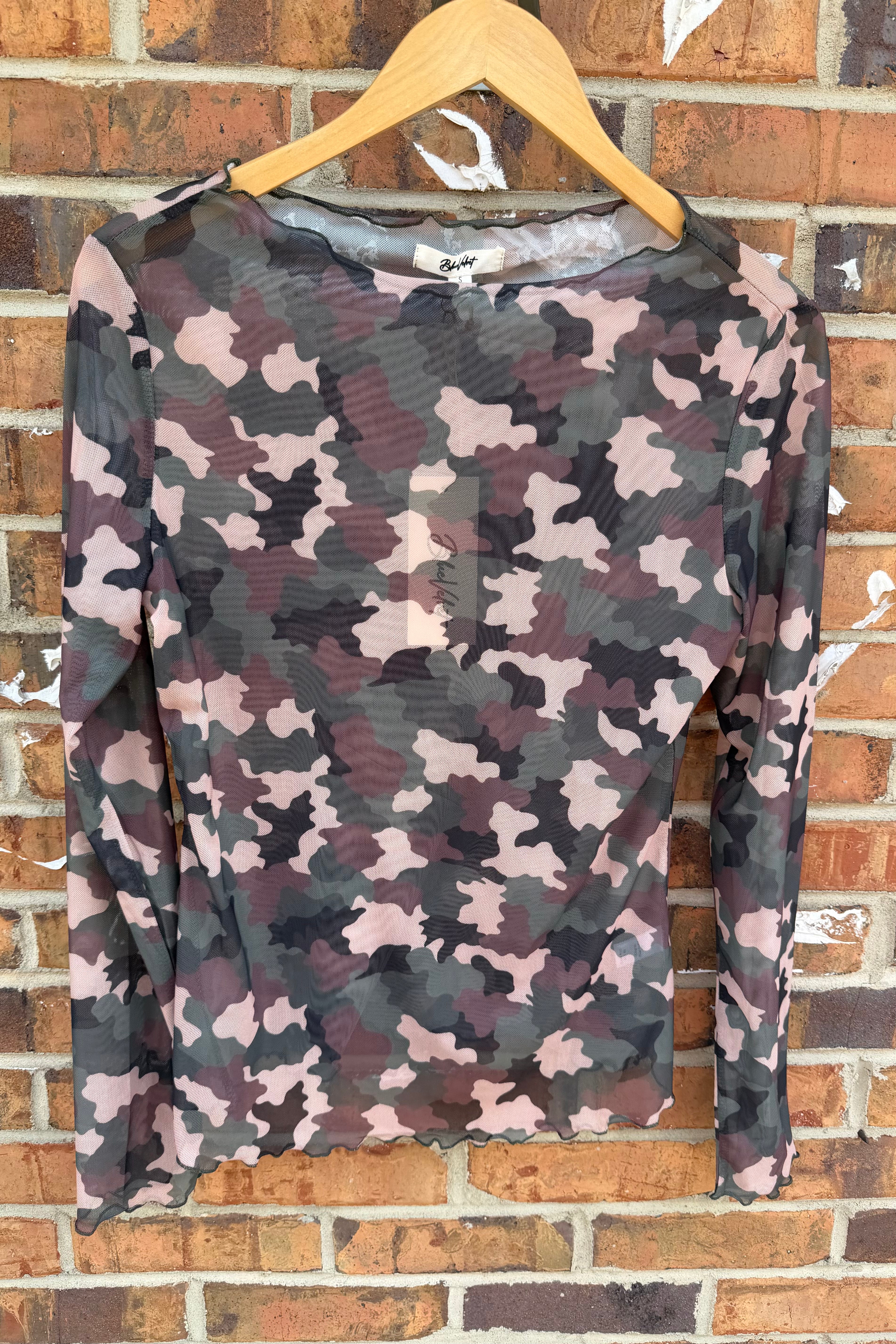 Camo mesh top