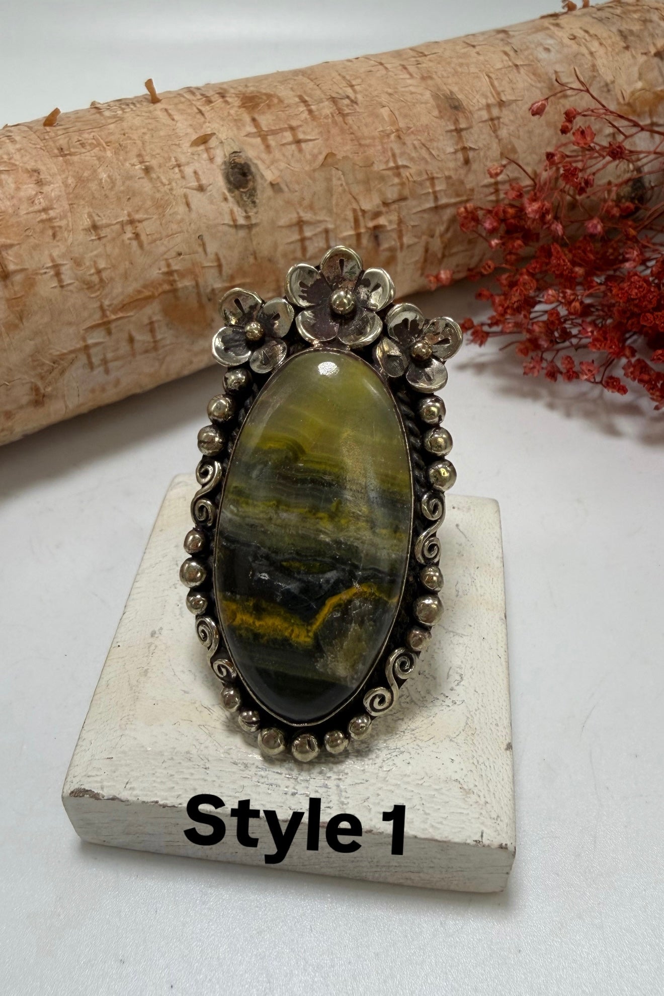 BB Jasper & Flowers Ring