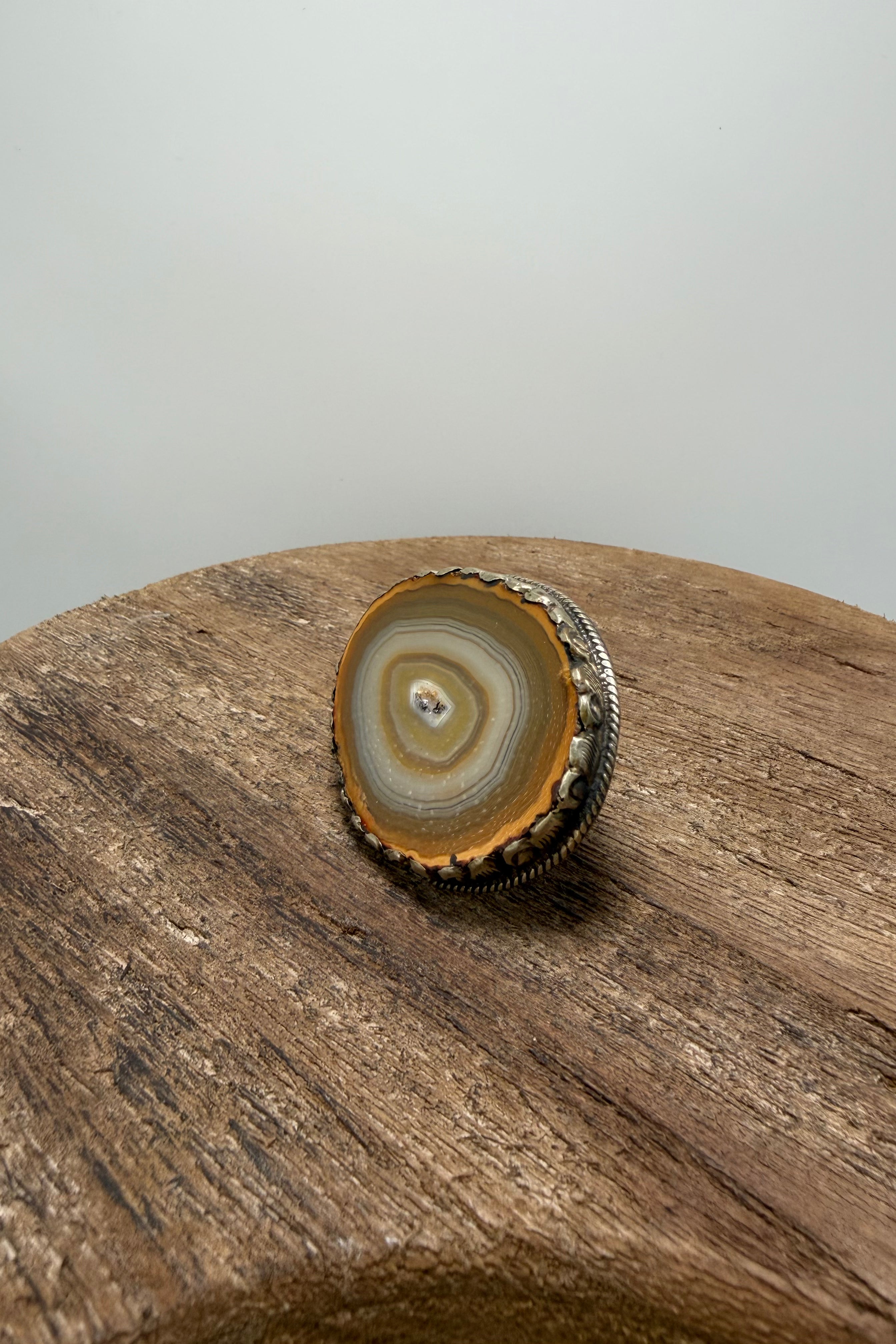Agate Geode Slab Ring in Browns