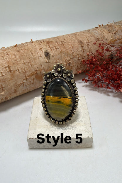 BB Jasper & Flowers Ring