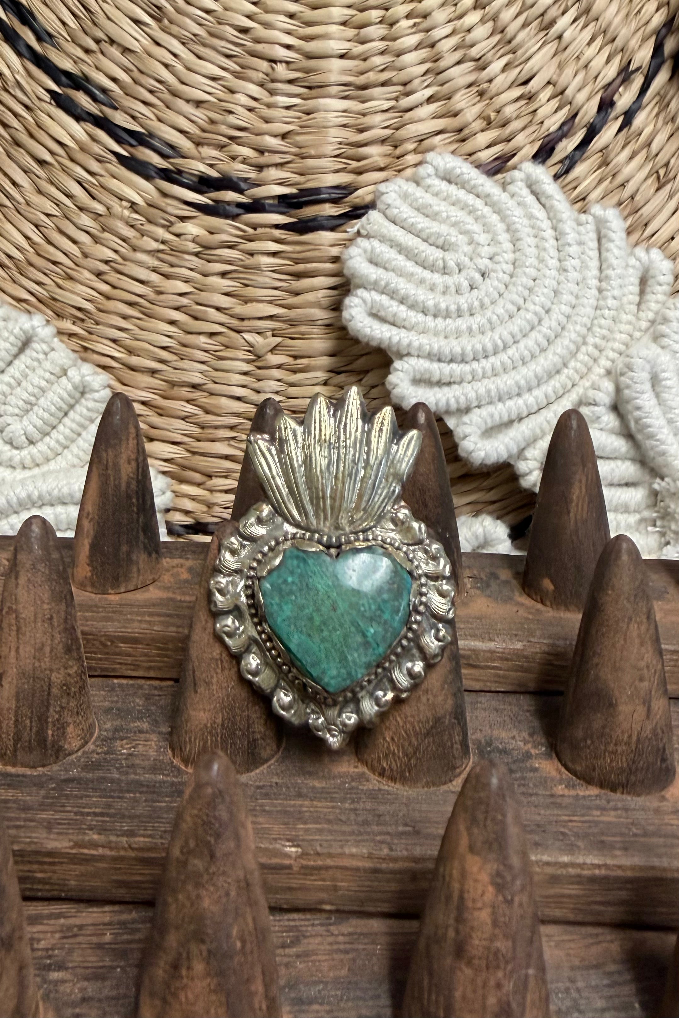 Sacred Heart with Stone Ring