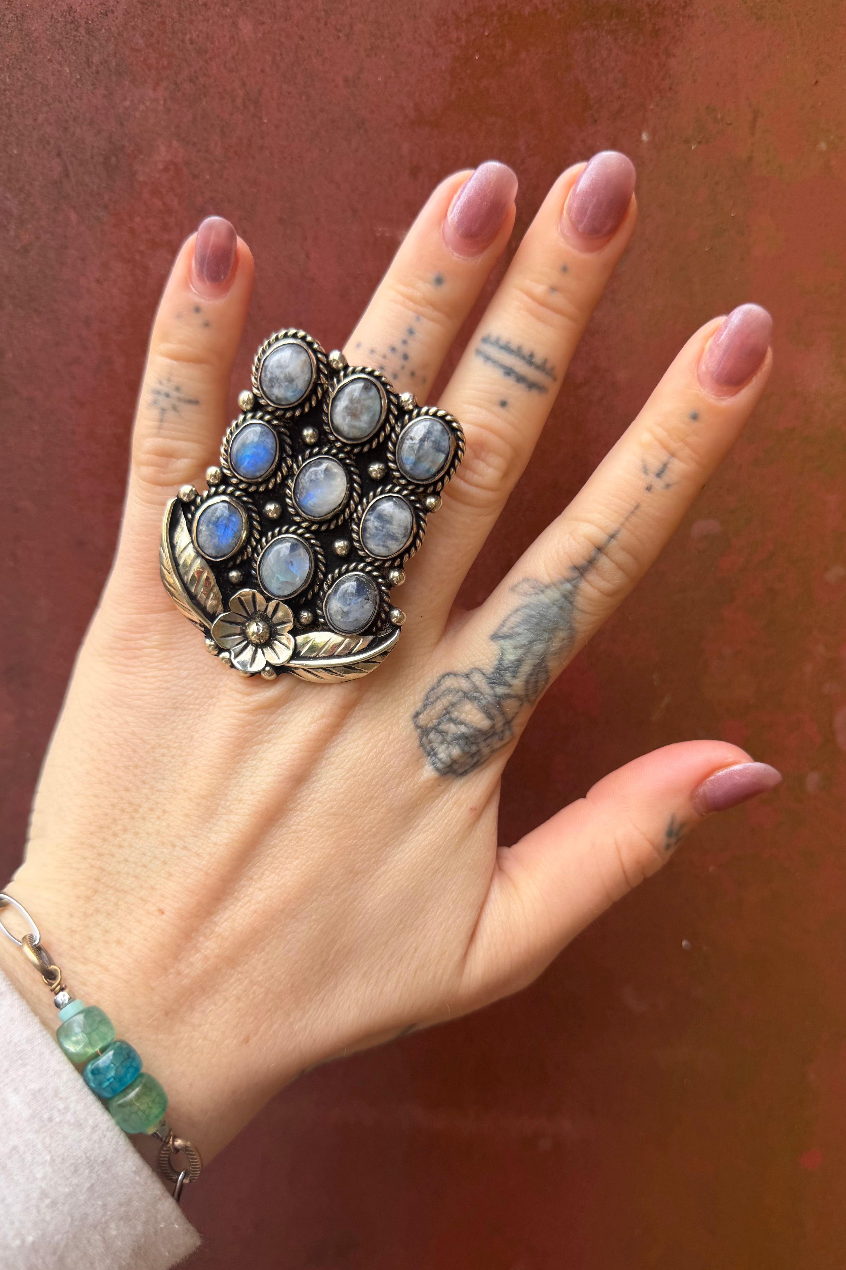 Cubed Moonstone Ring