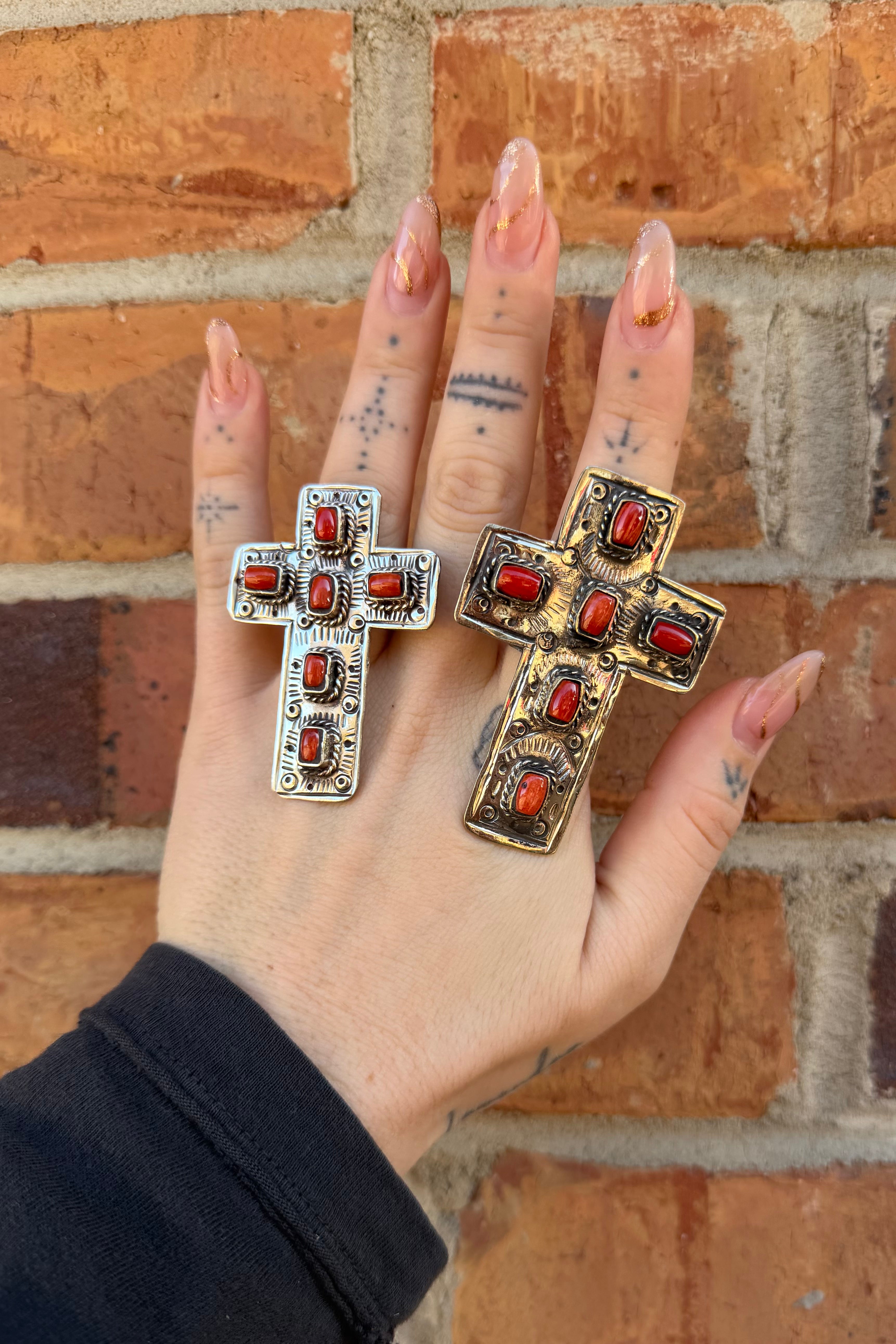 The Cross Ring w/ Carnelian