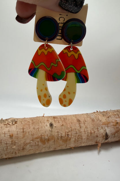 Trippy Mushroom Earrings