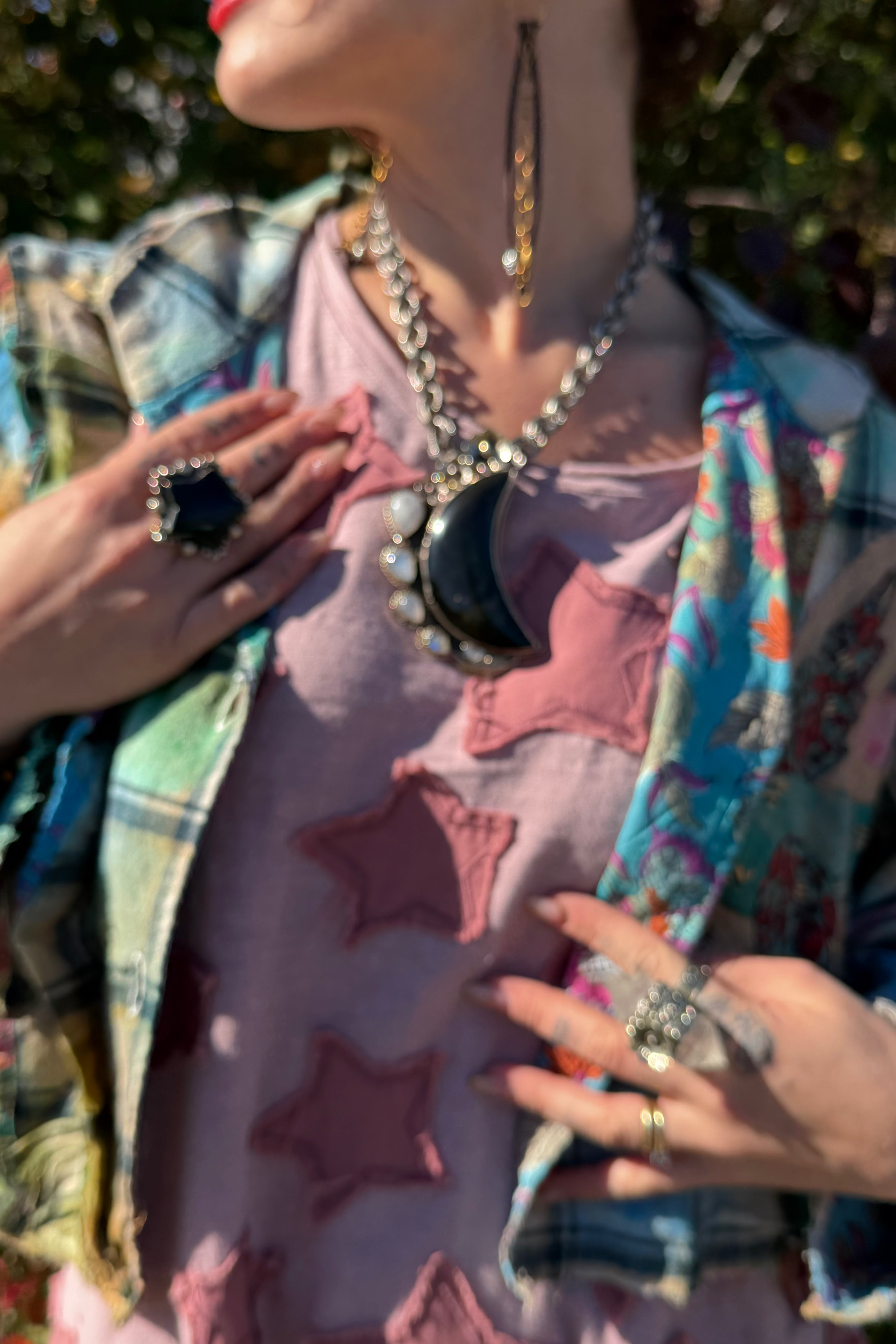 Midnight Rendezvous Moon Chunky Necklace