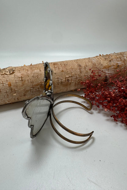 Butterfly Recycled Tin Cuff Bracelet w/ Gemstone Style 15