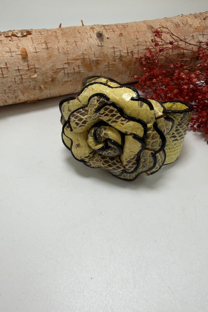 River Snake  flower leather cuff