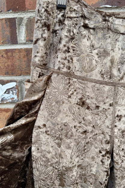 Velvet Butterfly Ruffle Pants