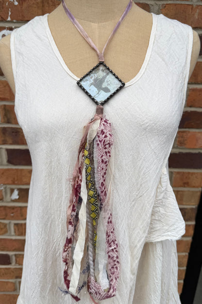 Crow Mixed Fabric Necklace