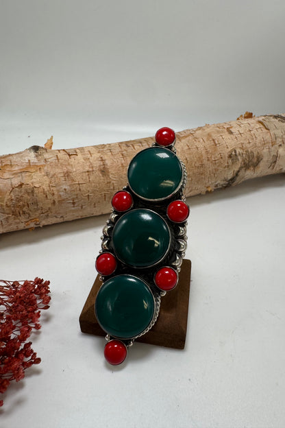 Stack of Green Stone Ring