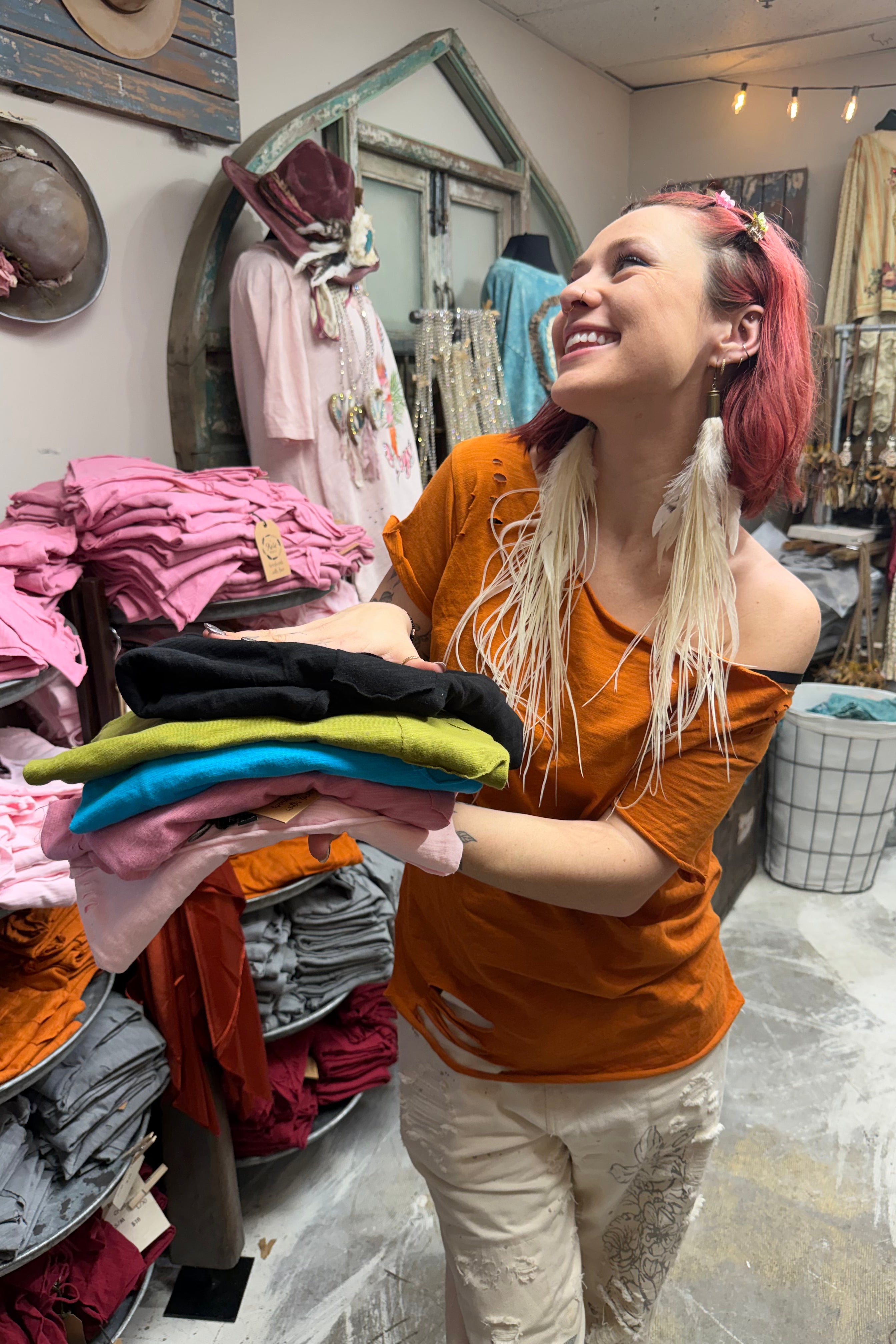 Tattered Vintage Tee in Sage