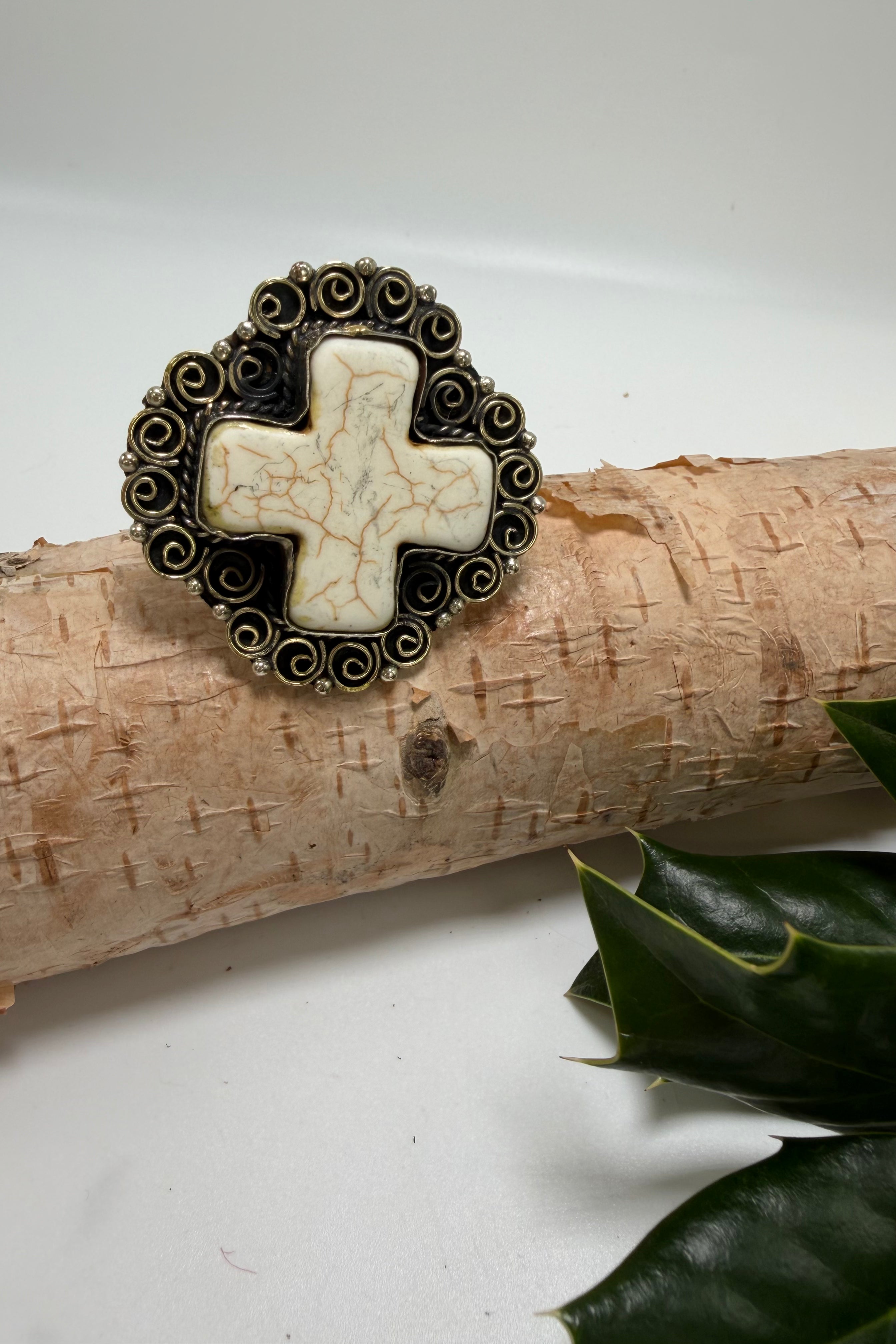 White Cross Fancy Ring
