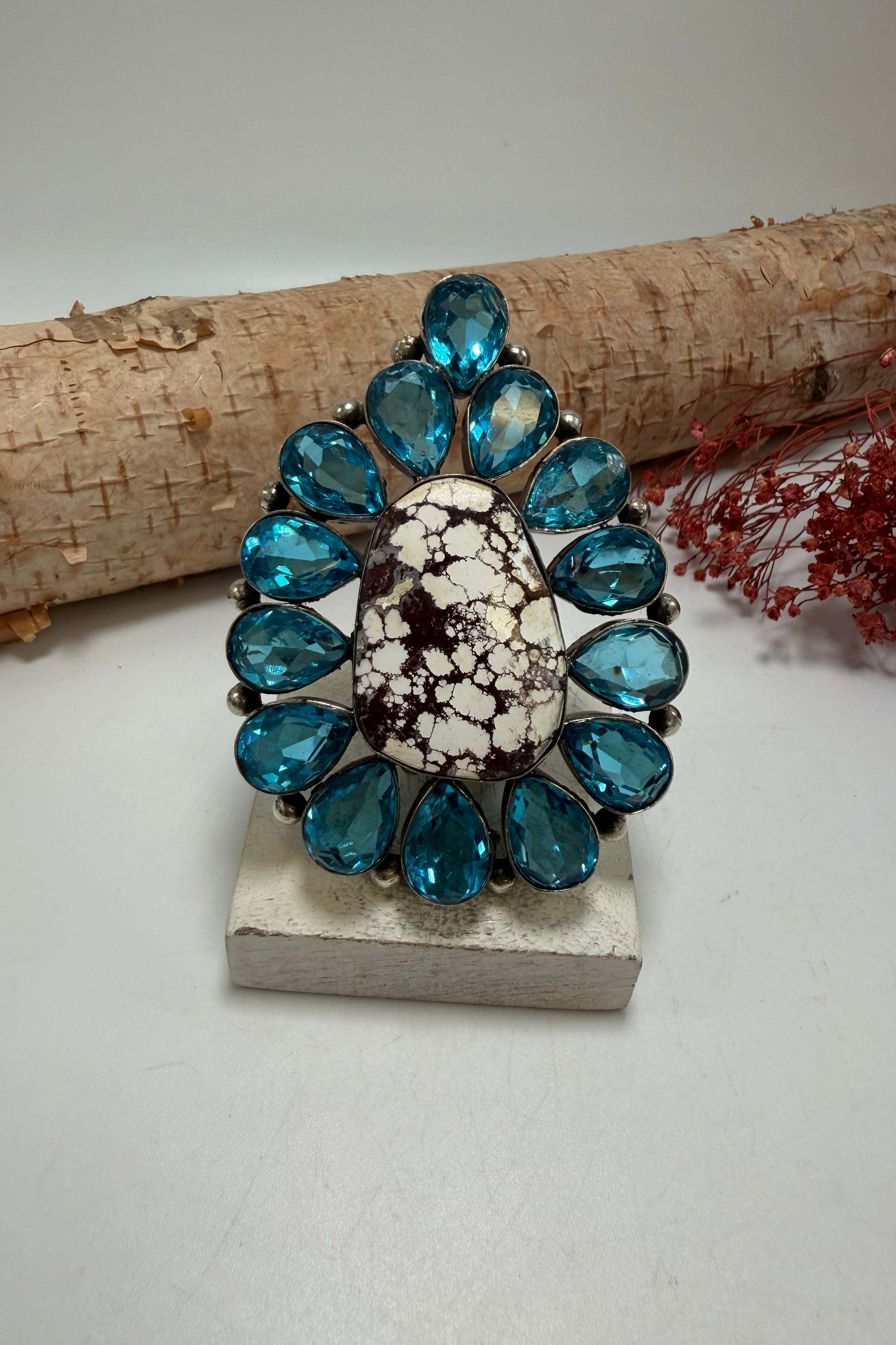 Back Around Gem Ring - Adjustable