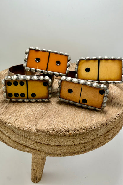 Miscellaneous number Domino Ring/Cuff in Vintage Yellow Shades