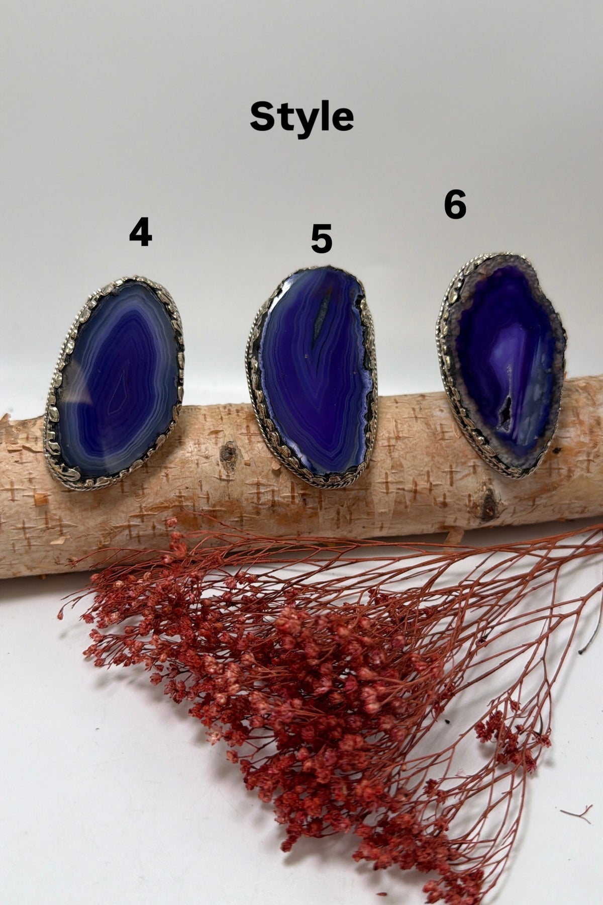 Blue Geode Slab Rings