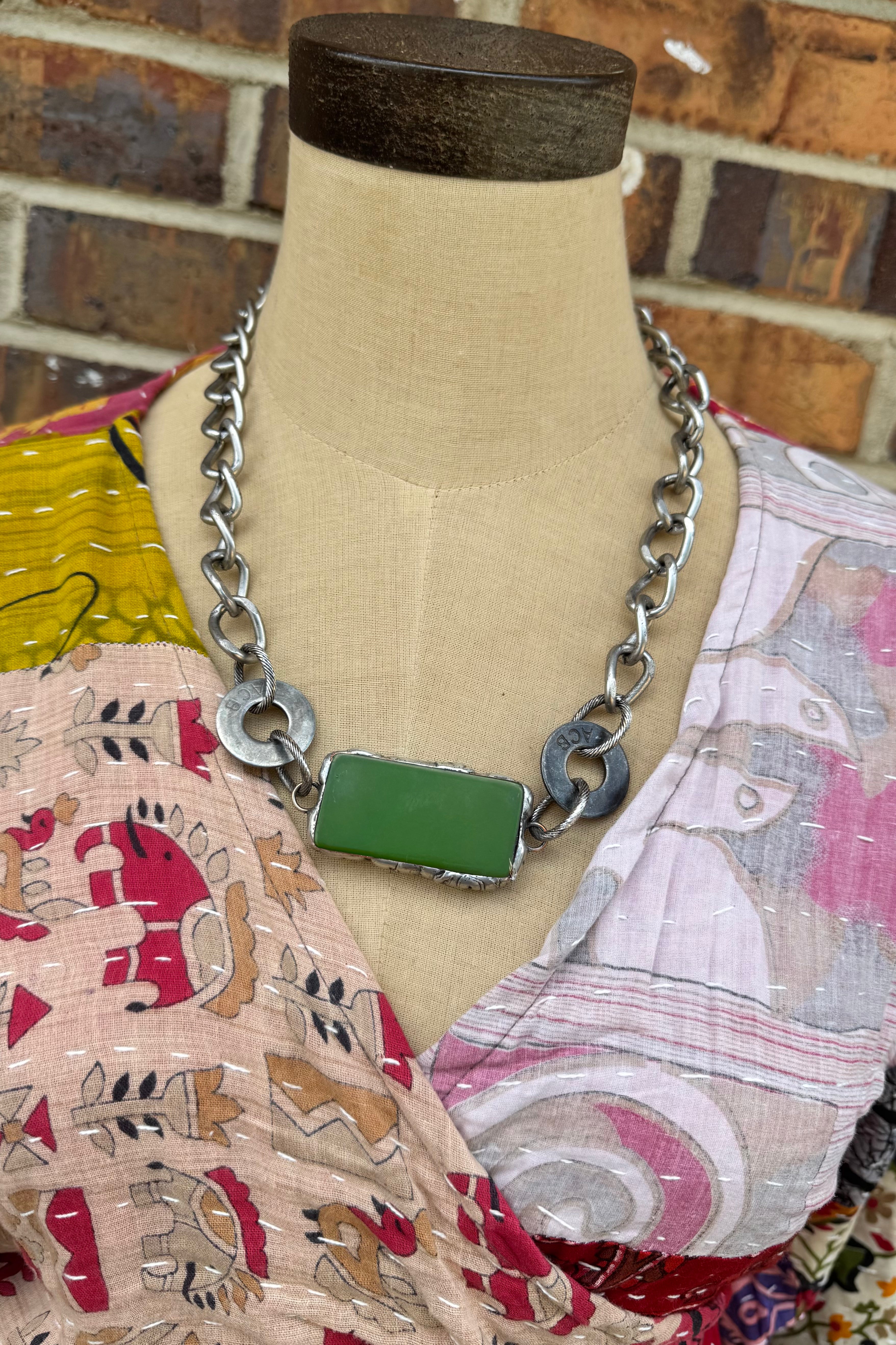 Pre-Order Shipping Oct 25th - Dominos Green Necklace