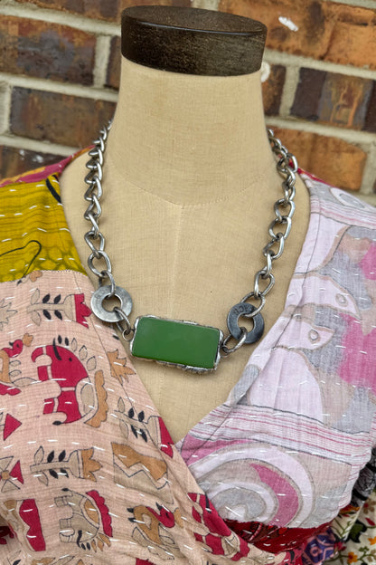 Pre-Order Shipping Oct 25th - Dominos Green Necklace