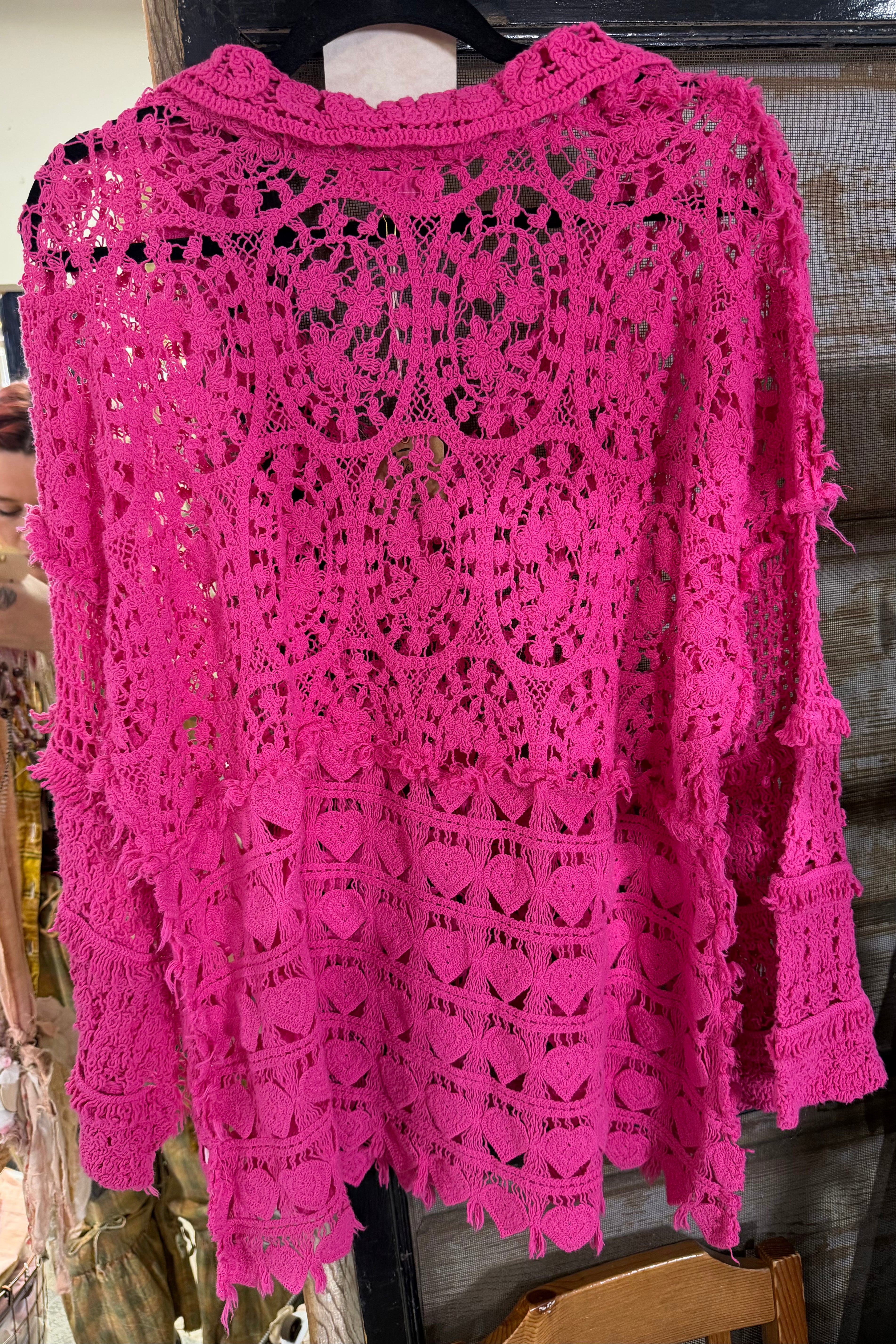 Crochet Heart Layering Sweater