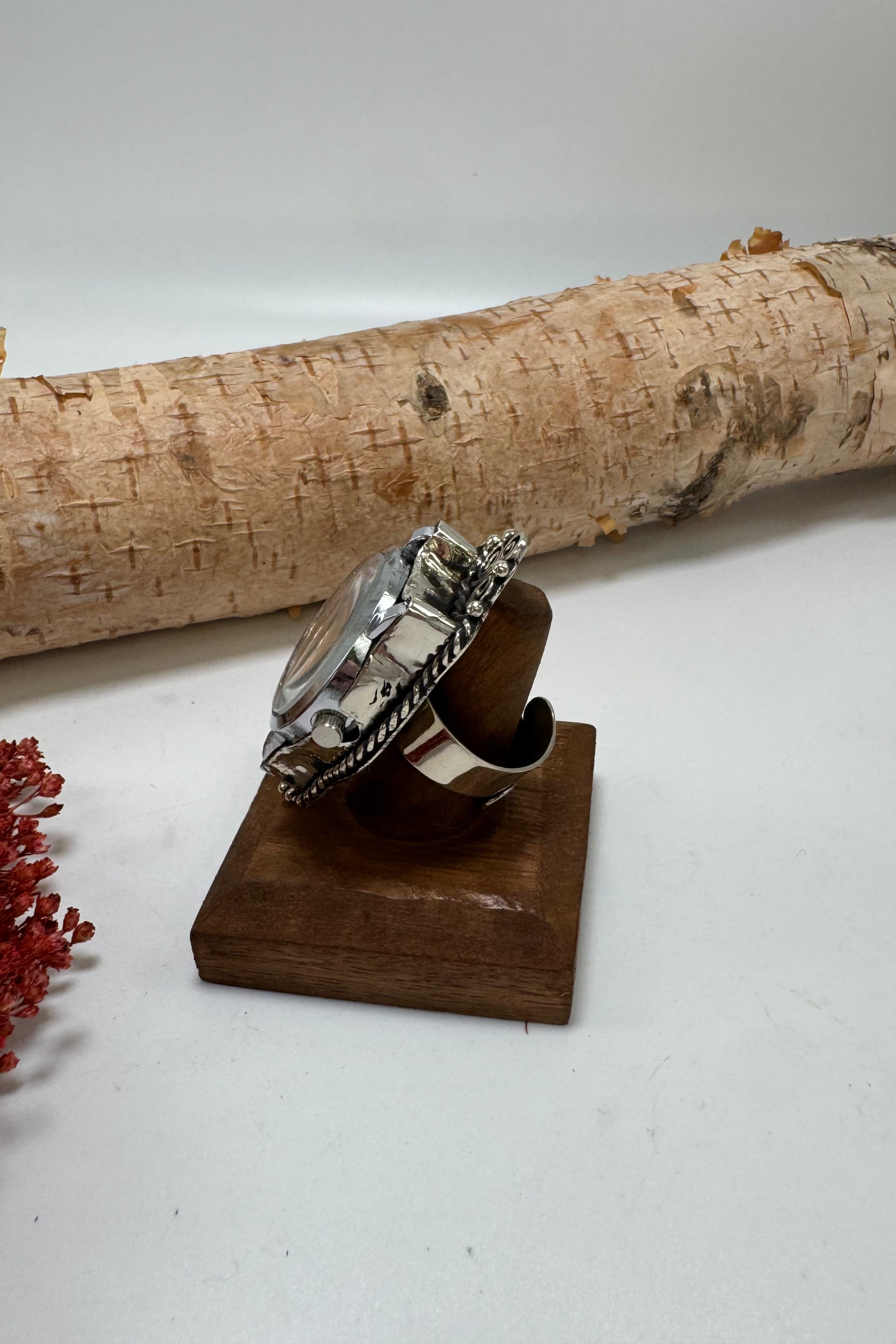 Blue Flower Petals Watch Ring
