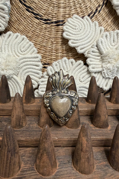 Sacred Heart with Stone Ring
