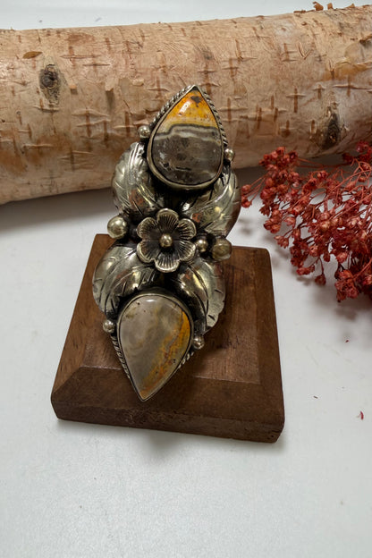 Bumblebee Jasper Teardrop Ring